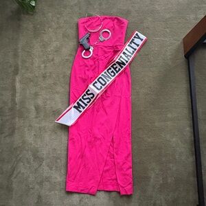NBD Bright Pink Medium Strapless Dress - Miss Congeniality Halloween Costume